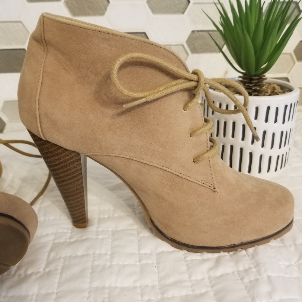 Tan ankle booties